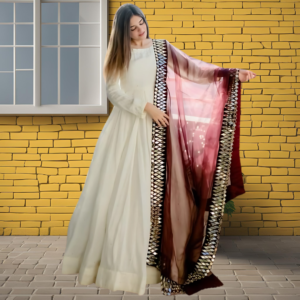 Stitched Silk Frock For Women