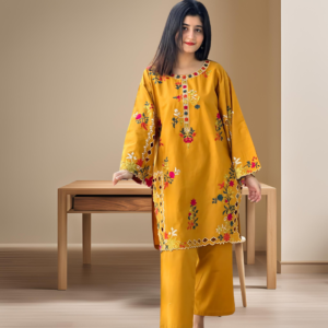 Multi Embroidery Shirt With Trouser 2 Piece